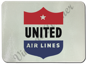 United Airlines 1940's Logo Glass Cutting Board
