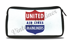 United Airlines 1940's Mainliner Bag Sticker Travel Pouch