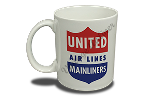 United Airlines 1940's Bag Sticker  Coffee Mug
