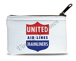 United Airlines 1940's Mainliner Bag Sticker Rectangular Coin Purse