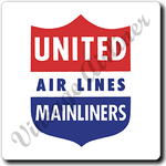 United Airlines 1940's Mainliner Cover Square Coaster