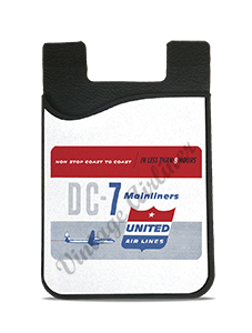 United Airlines 1950's DC-7 Bag Sticker Card Caddy