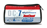 United Airlines 1950's DC-7 Mainliner Bag Sticker Travel Pouch