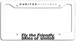 United Airlines - Fly the Friendly Skies of United - License Plate Frame - Tulip Logo