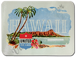 United Airlines Hawaii Bag Sticker Glass Cutting Board