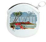 United Airlines Hawaii Bag Sticker Round Coin Purse