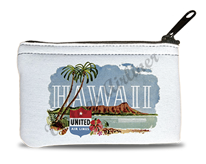 United Airlines Hawaii Bag Sticker Rectangular Coin Purse