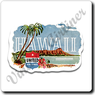 United Airlines Hawaii Square Coaster