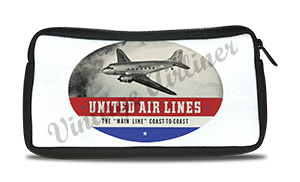 United Airlines 1940's Bag Sticker Travel Pouch