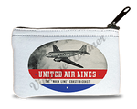 United Airlines 1940's Bag Sticker Rectangular Coin Purse