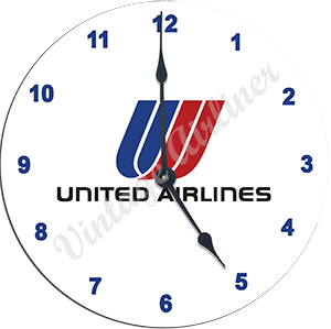United Airlines Small Tulip Logo Wall Clock