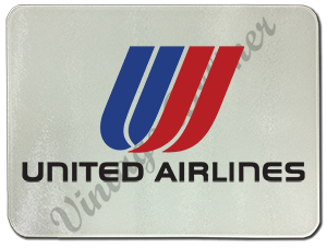 United Airlines Old Tulip Logo Glass Cutting Board