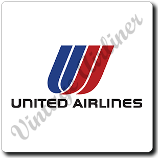 United Airlines Tulip Logo Square Coaster