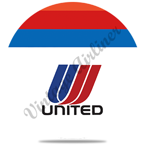 United Airlines Red & Blue Logo Round Coaster