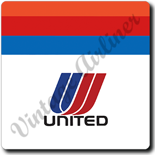 United Airlines Red & Blue Logo Square Coaster