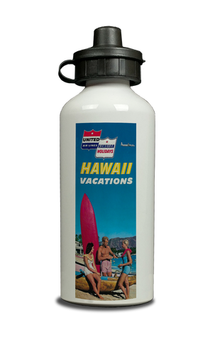 United Airlines Hawaii Vacations Brochure Aluminum Water Bottle