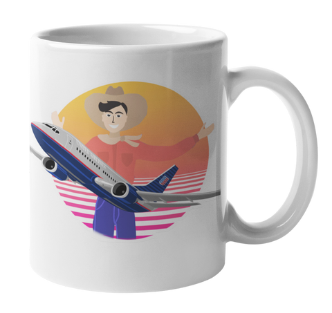 United Airlines Big Tex Coffee Mug