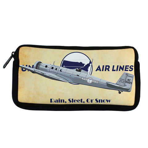 United Airlines Vintage "Rain, Sleet, Or Snow" Travel Pouch