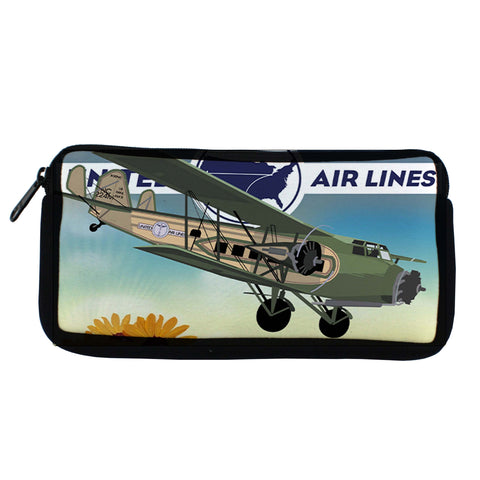 United Airlines Ford Tri-Motor Descending Travel Pouch