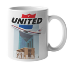 United Airlines Over Dallas Coffee Mug