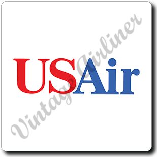 US Air Blue Logo Square Coaster