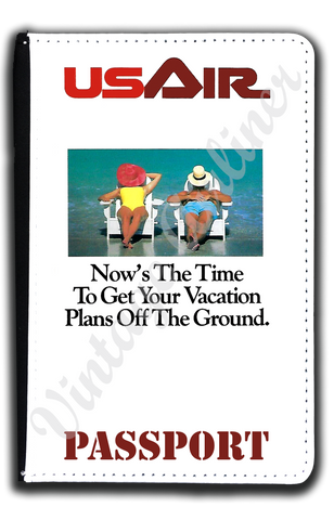 US Air 1980's Timetable Passport Case