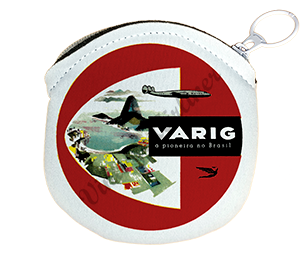 Varig Airlines Vintage Bag Sticker Round Coin Purse