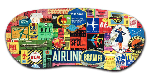 Vintage Airlines Collage Sleep Mask