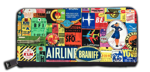 Vintage Airlines Collage wallet