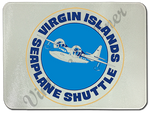 Virgin Islands Seaplane Shuttle Glass Cutting Board