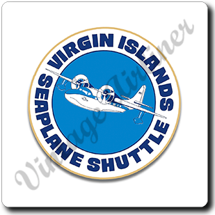 Virgin Islands Seaplane Shuttle Vintage Square Coaster