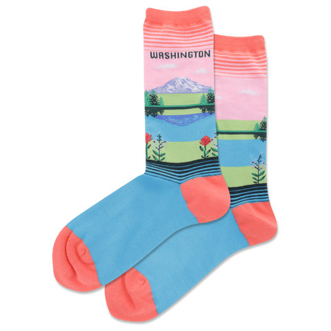Washington Women's Travel Themed Crew Socks