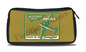 West Coast Empire Airline Vintage Bag Sticker Travel Pouch