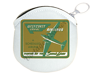 West Coast Empire Airlines Bag Sticker Round Coin Purse