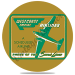 West Coast Empire Airline Vintage Round Coaster