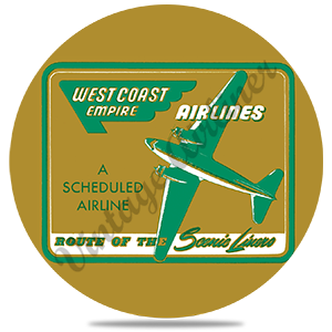 West Coast Empire Airline Vintage Round Coaster