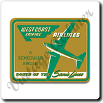 West Coast Empire Airline Vintage Square Coaster