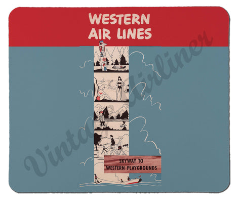 Western Airlines Skyway To Western Playgrounds Mousepad