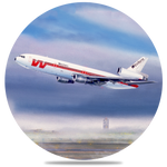 Western Airlines DC10 Square Round Coaster by Rick Broome