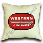 Western Airlines 1960's Logo Linen Pillow Case Cover