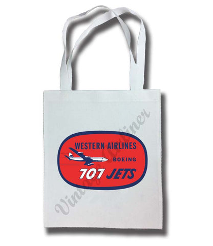 Western Airlines Vintage 707 Tote Bag