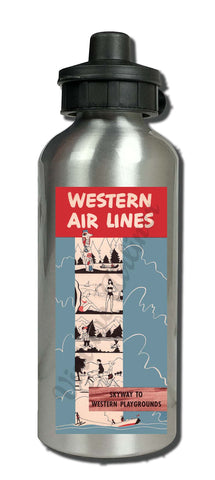 Western Airlines Skyway To Western Playgrounds Aluminum Water Bottle