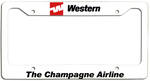 Western Airlines - The Champagne Airline - License Plate Frame