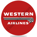 Western Airlines 1950's Vintage Logo Round Coaster