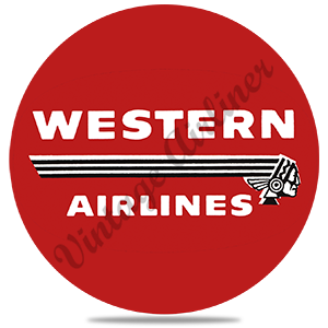 Western Airlines 1950's Vintage Logo Round Coaster