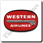 Western Airlines 1950's Vintage Logo Square Coaster