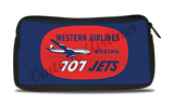 Western Airlines Vintage 707 Bag Sticker Travel Pouch