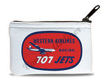 Western Airlines Vintage 707 Bag Sticker Rectangular Coin Purse
