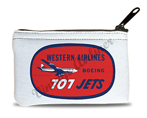 Western Airlines Vintage 707 Bag Sticker Rectangular Coin Purse