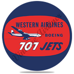 Western Airlines Vintage 707 Round Coaster